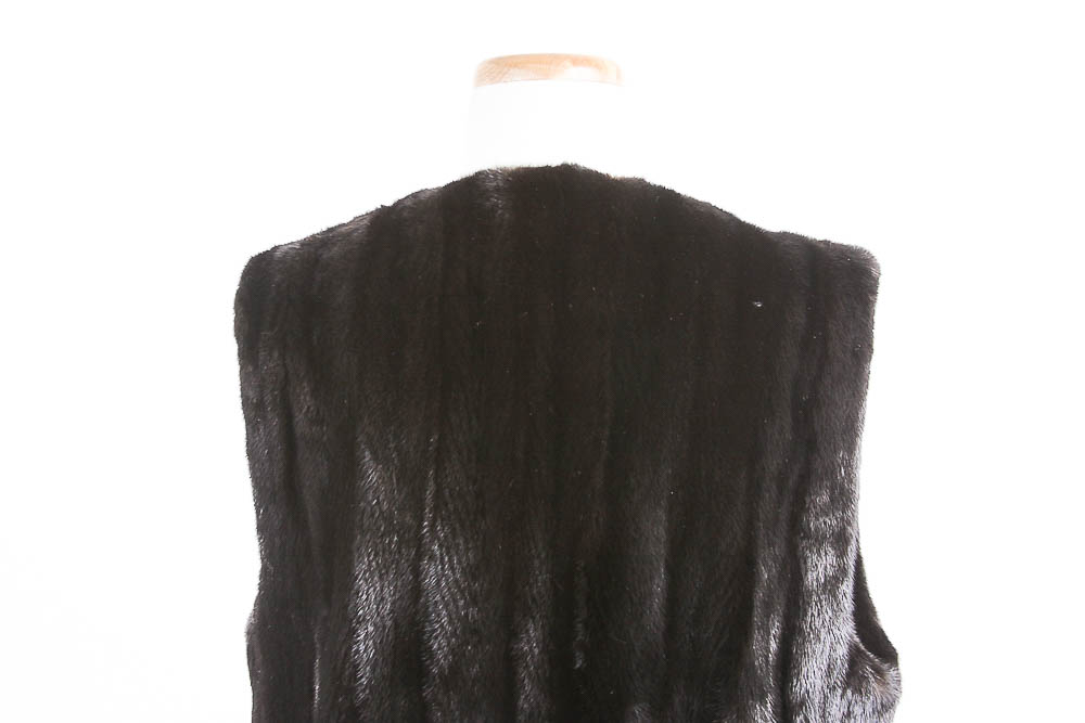 Long Brown Mink Fur Vest