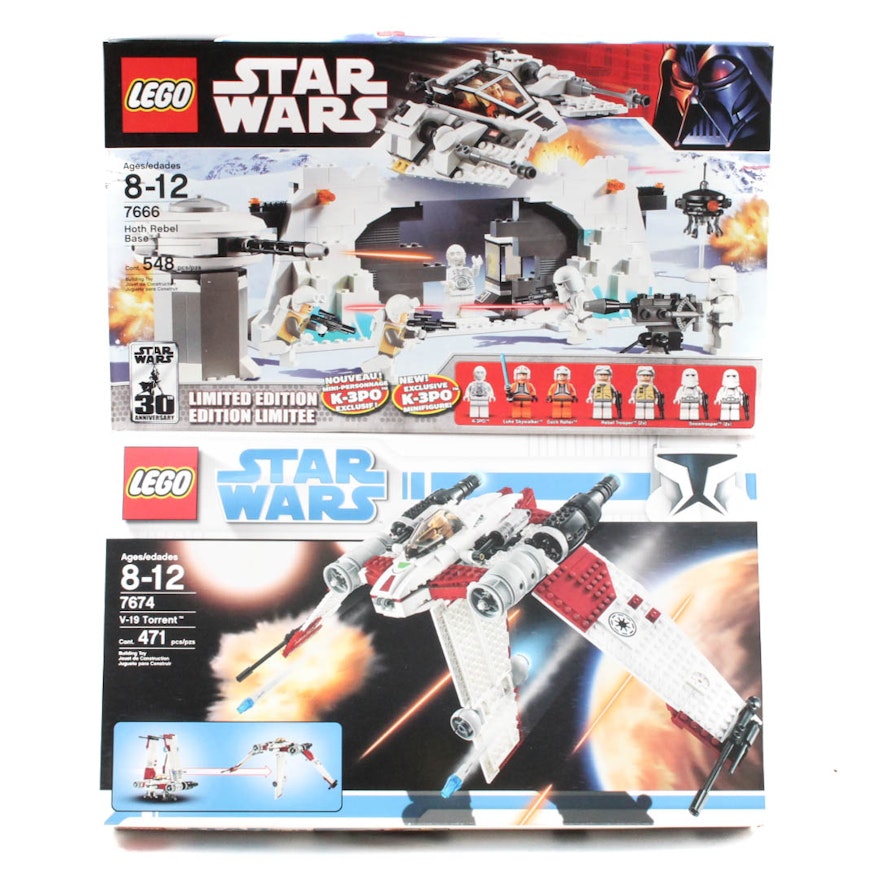Lego "Star Wars" Kits 7674 and 7666 "Hoth Rebel Base" and "V-19"