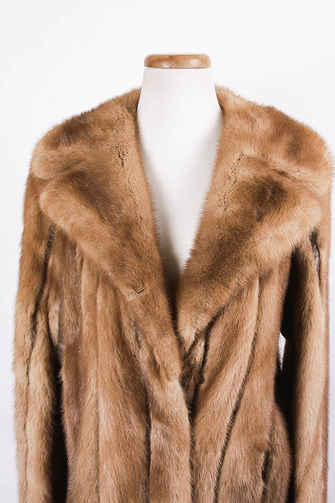 Hudson's Brown Mink Fur Car Coat