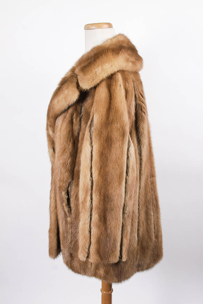 Hudson's Brown Mink Fur Car Coat