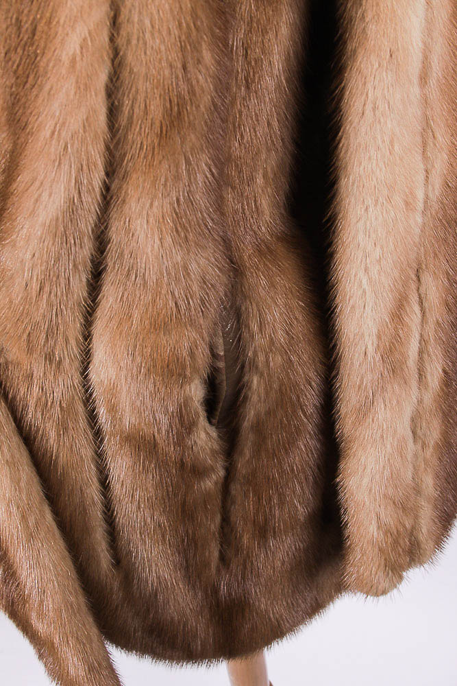 Hudson's Brown Mink Fur Car Coat