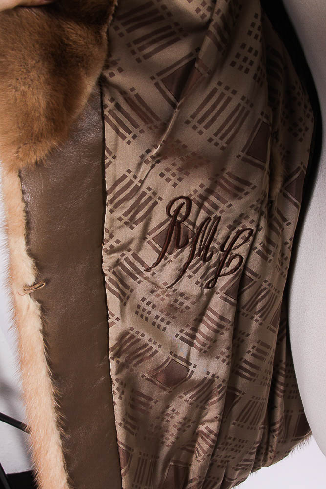 Hudson's Brown Mink Fur Car Coat