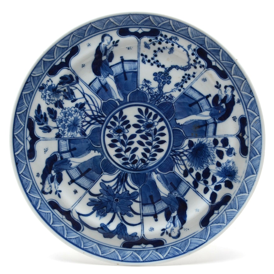 Qing Dynasty Blue and White Porcelain Dish