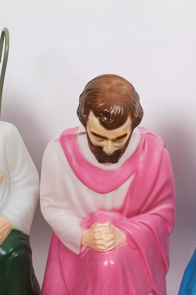 Large Outdoor Light-Up Plastic Nativity Scene