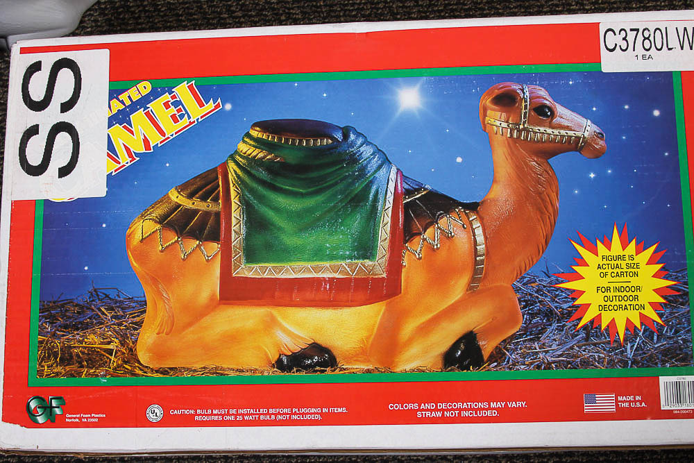 Large Outdoor Light-Up Plastic Nativity Scene