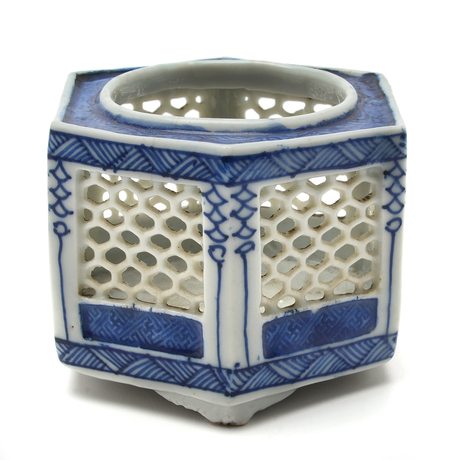 Early 20th Century Chinese Porcelain Hand-Painted Cricket Cage