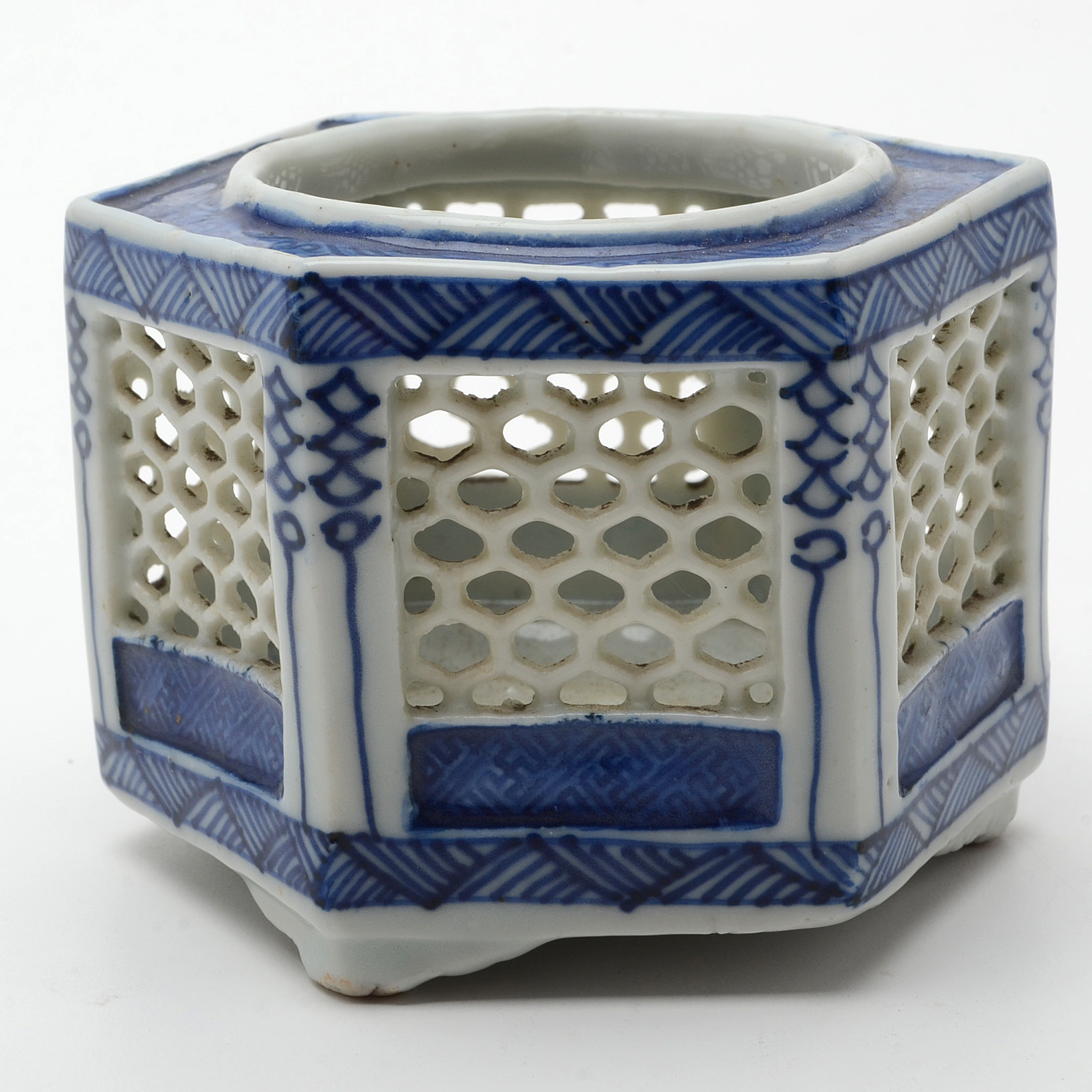 Early 20th Century Chinese Porcelain Hand-Painted Cricket Cage