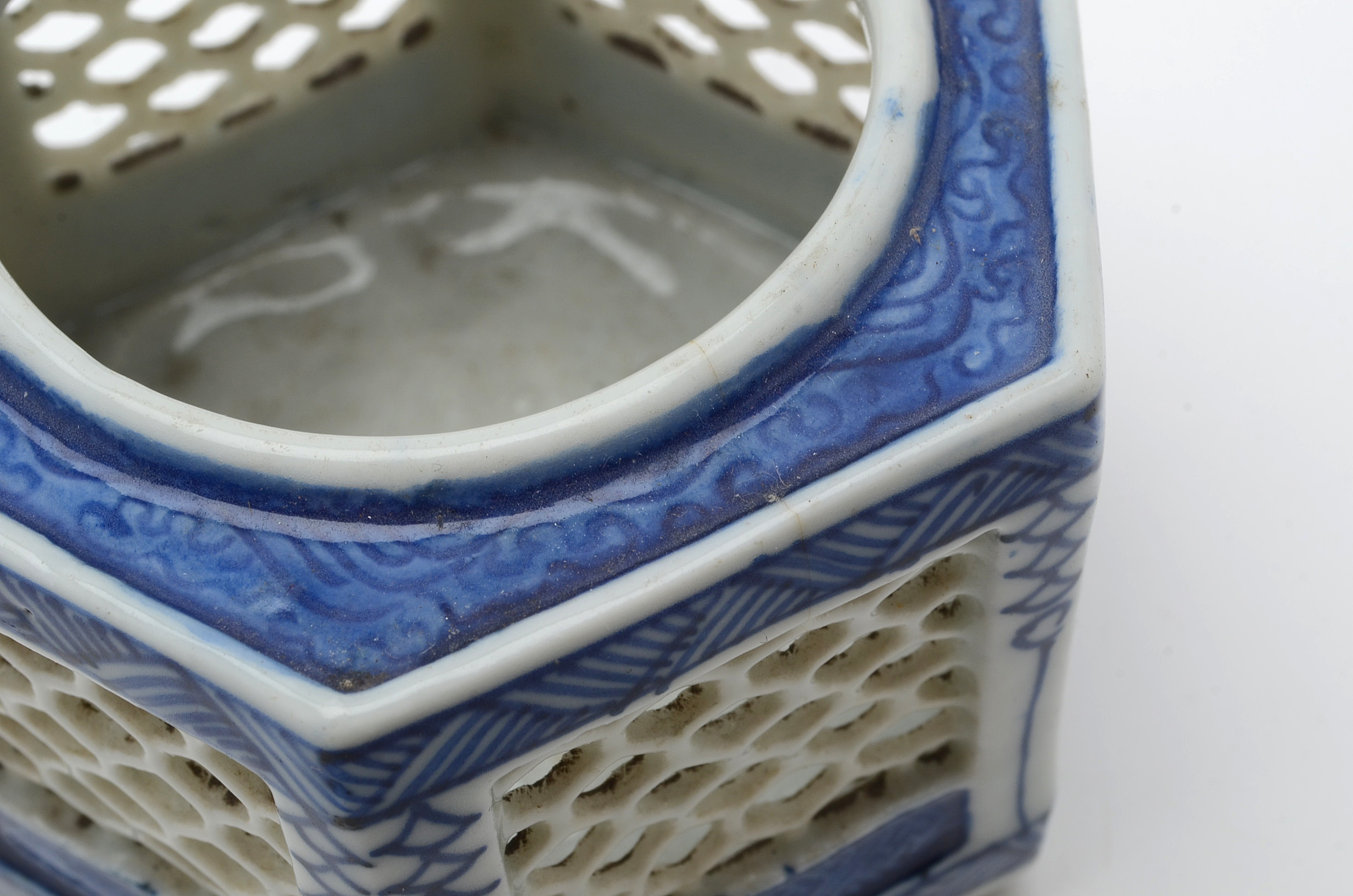 Early 20th Century Chinese Porcelain Hand-Painted Cricket Cage