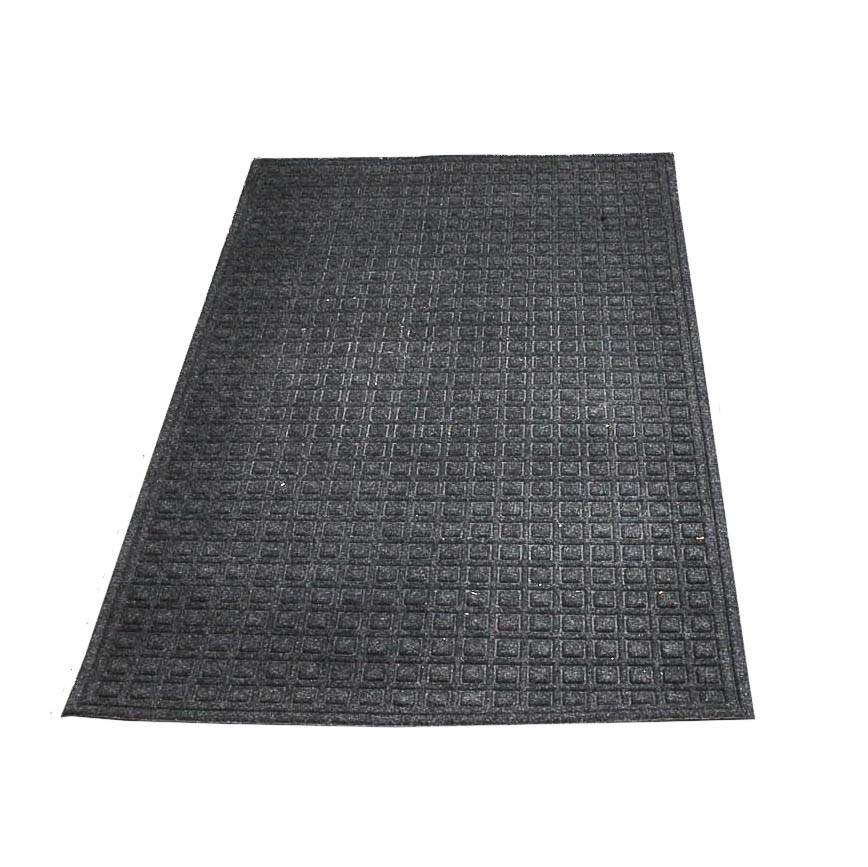 Grey Synthetic Fiber Carpet Mat