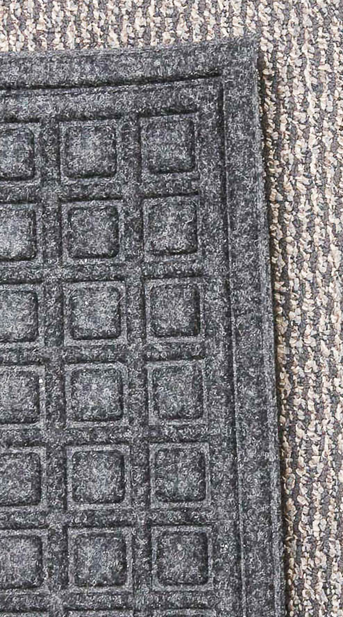 Grey Synthetic Fiber Carpet Mat