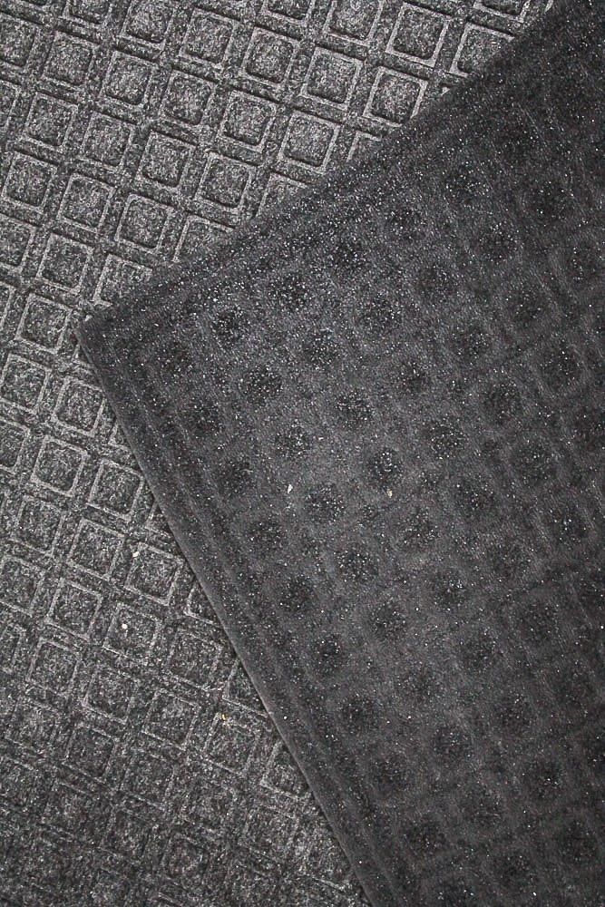 Grey Synthetic Fiber Carpet Mat