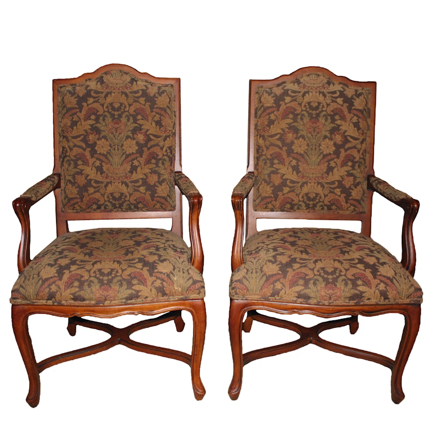 Vintage Louis XV Style Fauteuils by Ethan Allen