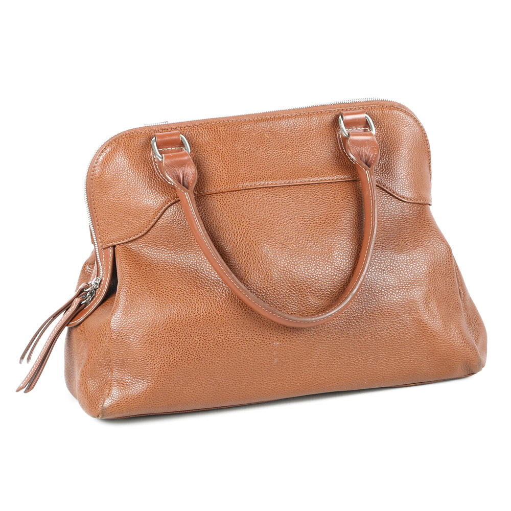 Longchamp Pebble Leather Handbag