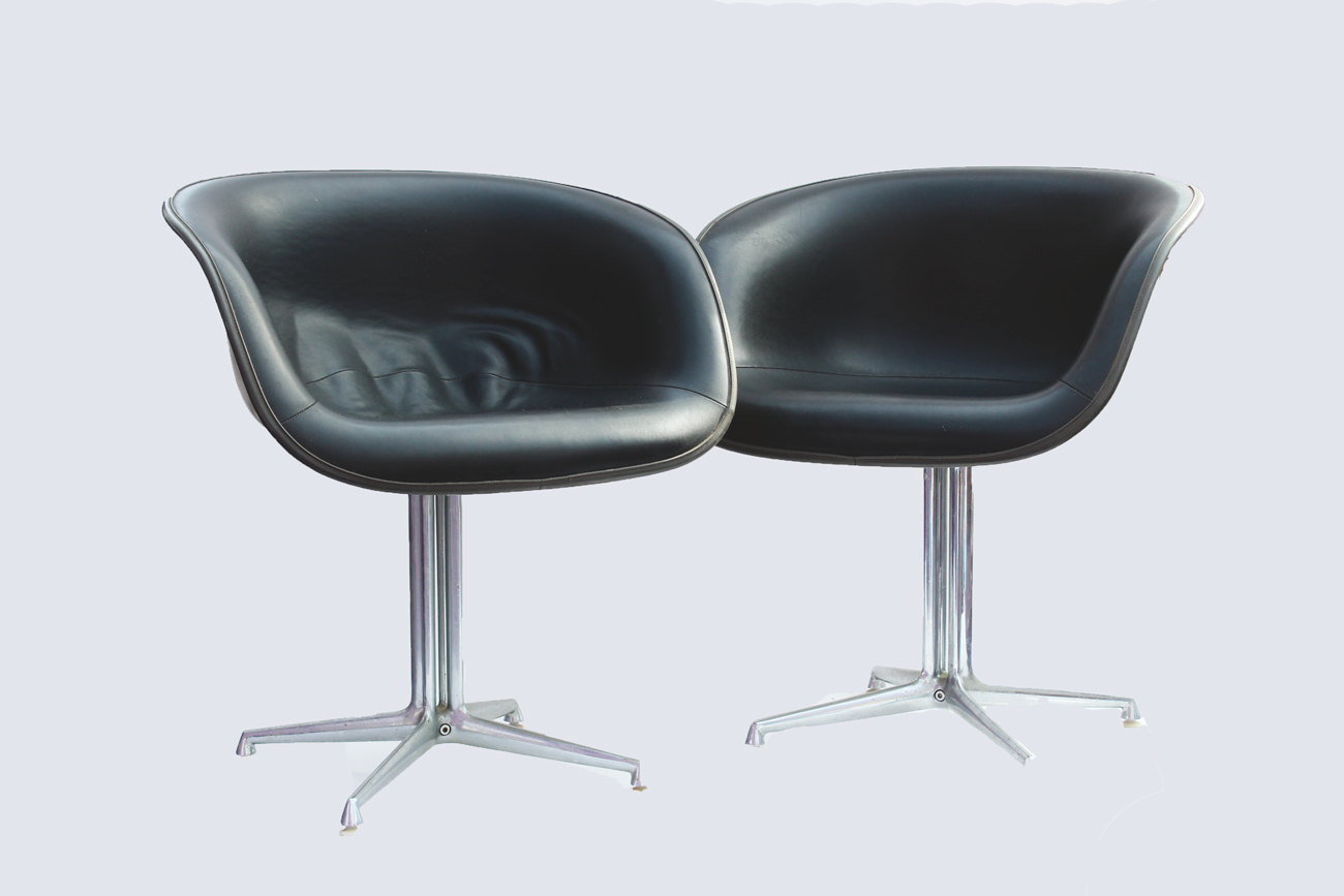 Mid Century Modern Herman Miller Eames Swiveling Bucket Chairs