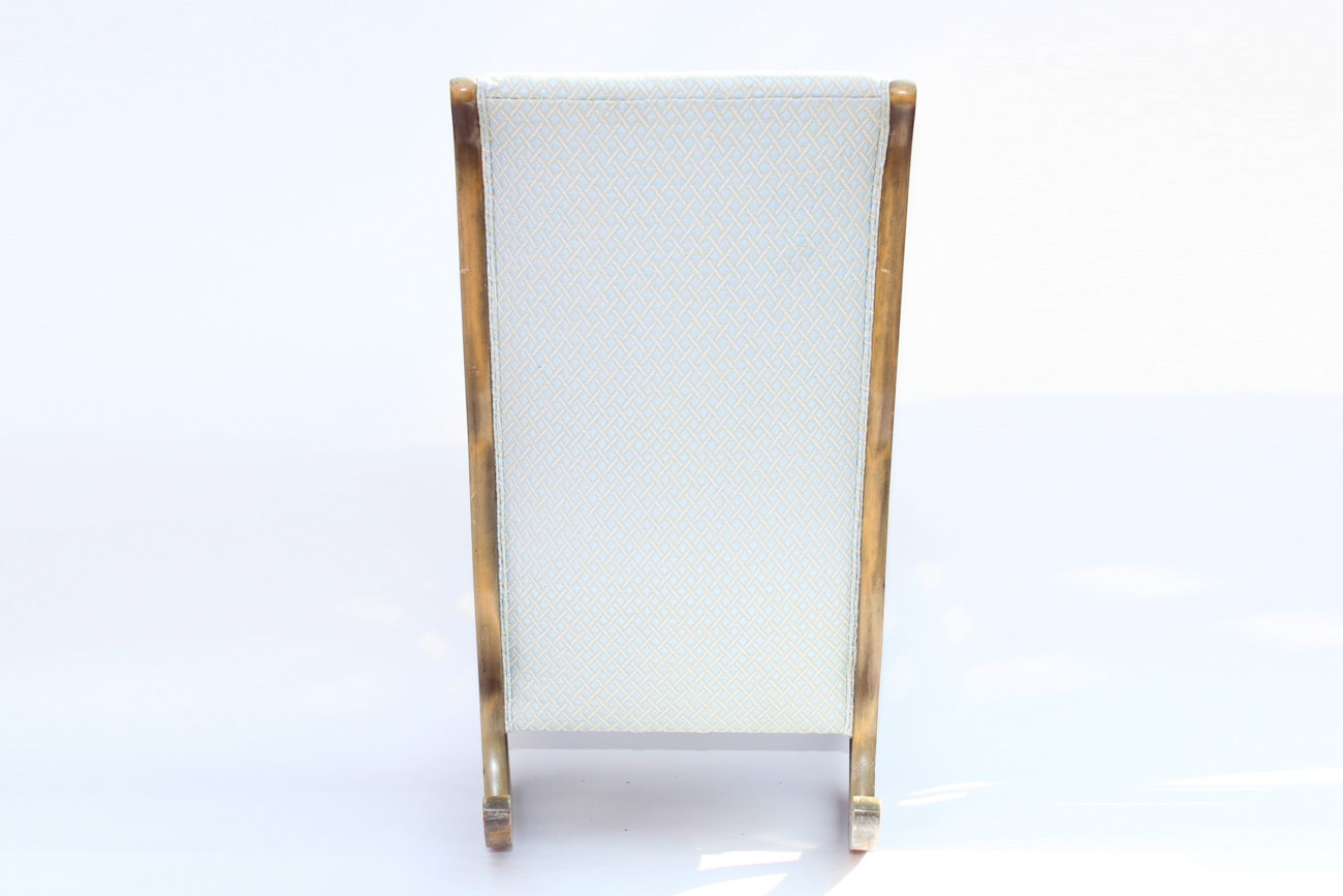 Vintage Upholstered Wooden Rocking Chair