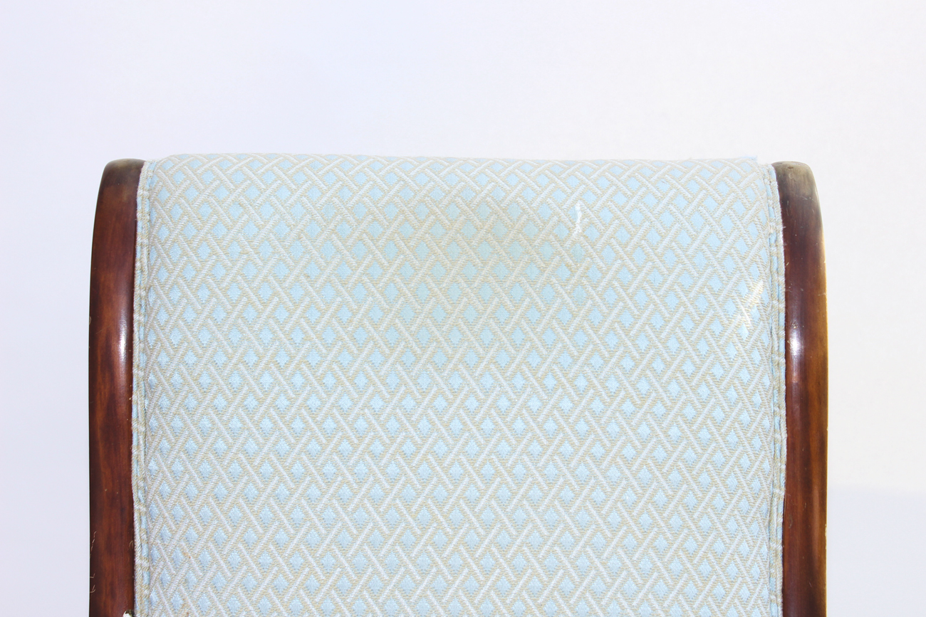 Vintage Upholstered Wooden Rocking Chair