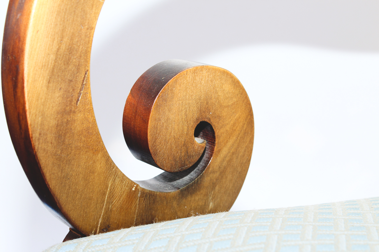 Vintage Upholstered Wooden Rocking Chair