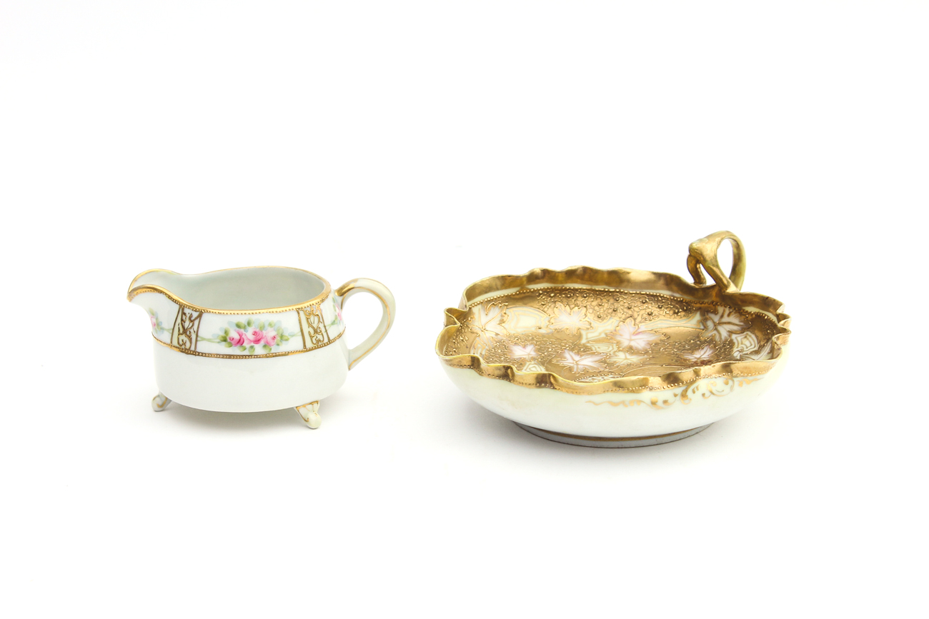 Pair of Hand-painted Nippon Dishes