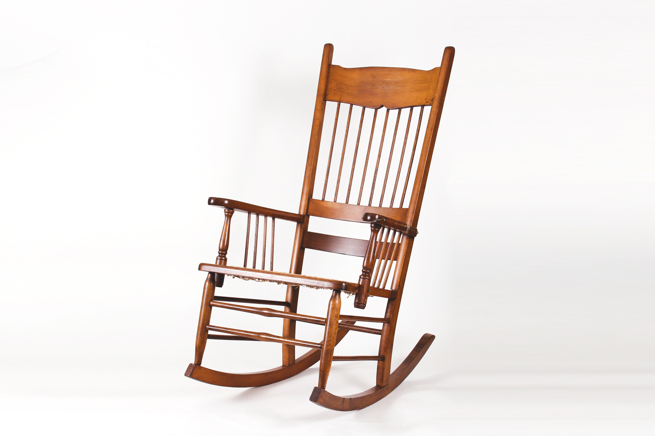 Vintage Wooden and Wicker Rocking Chair