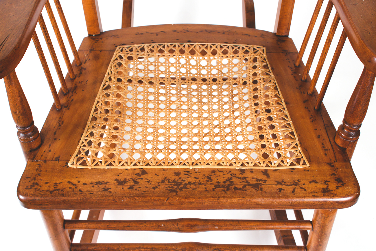 Vintage Wooden and Wicker Rocking Chair