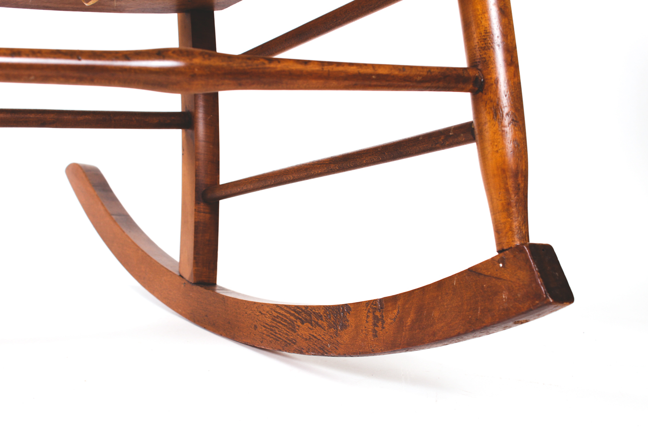 Vintage Wooden and Wicker Rocking Chair