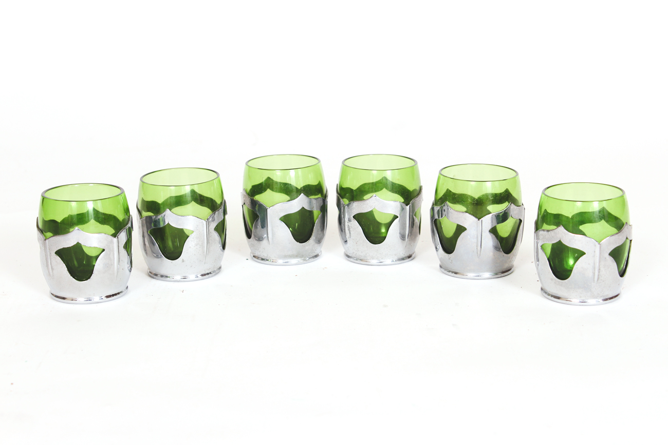 Vintage Farber Bros. Glass Liquor Set