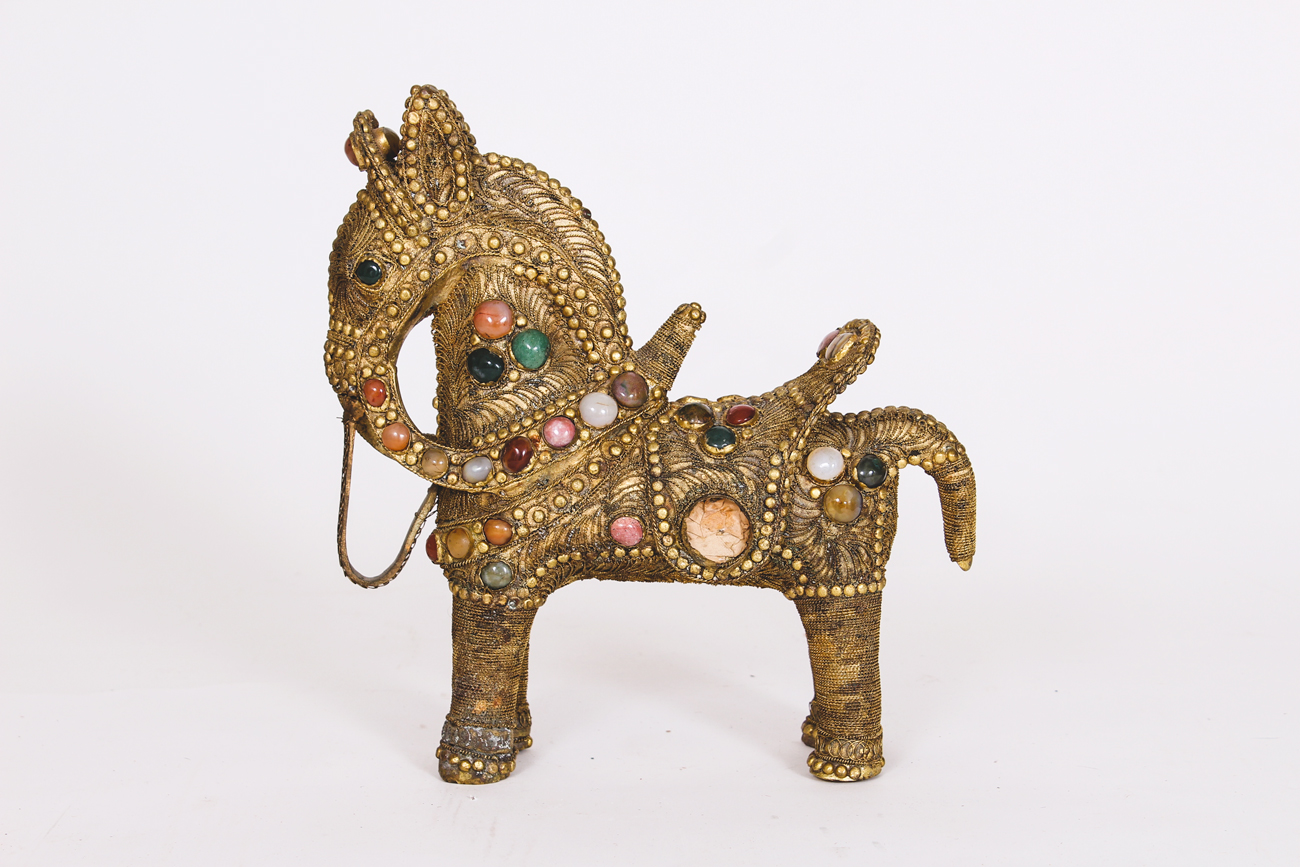 Decorative Brass and Wire Horse