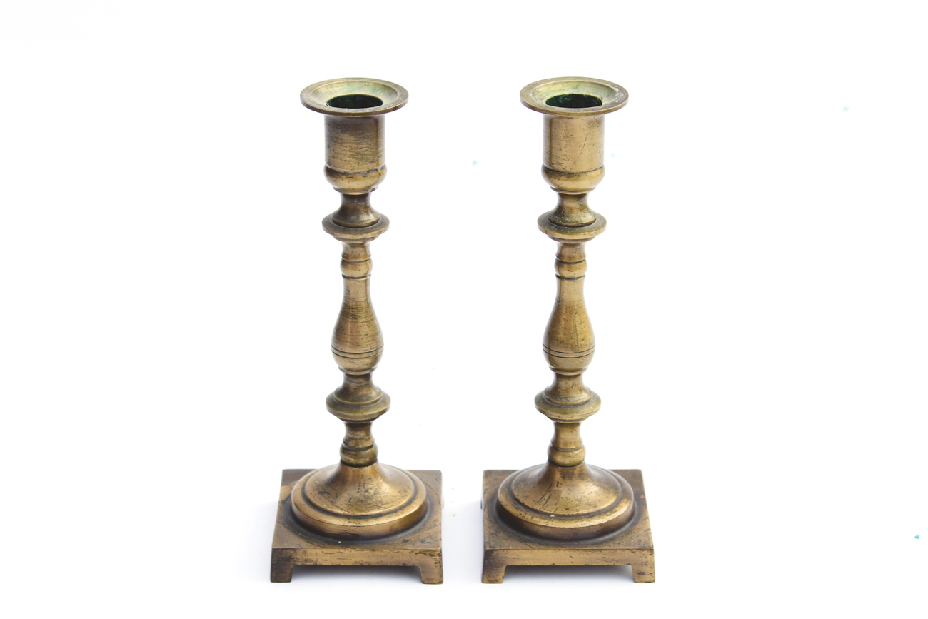 Grouping of Brass Candle Holders