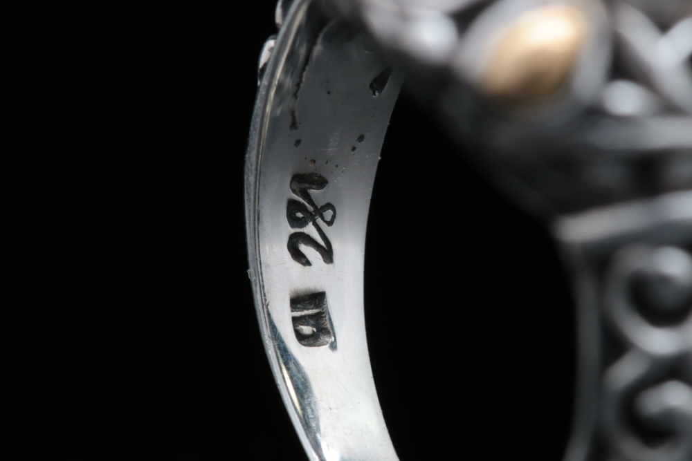 Robert Manse Sterling Silver, 18K Yellow Gold and Lemon Qaurtz Ring