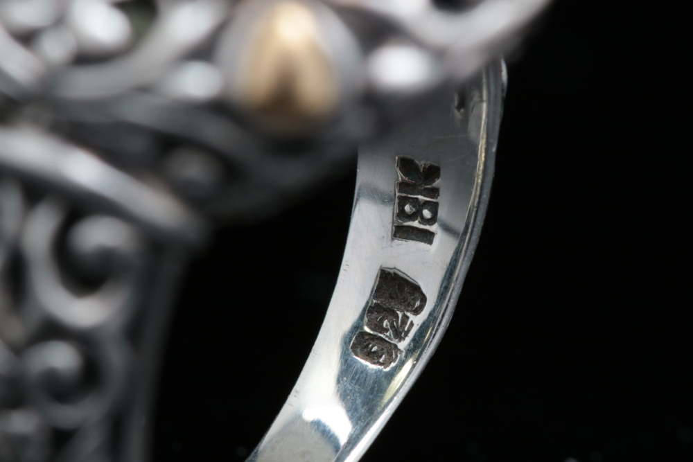 Robert Manse Sterling Silver, 18K Yellow Gold and Lemon Qaurtz Ring