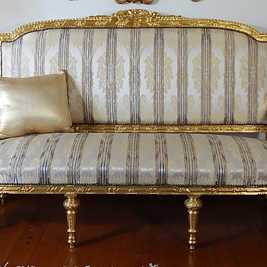 Antique Louis XVI Giltwood Settee