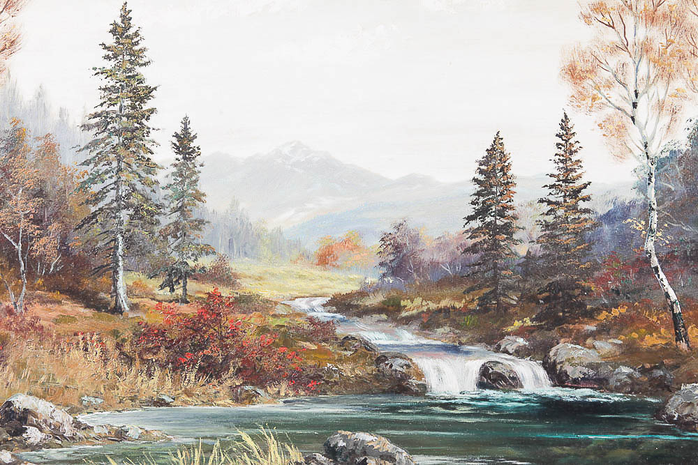 Original Landscape Oil Painting on Canvas by Sauer