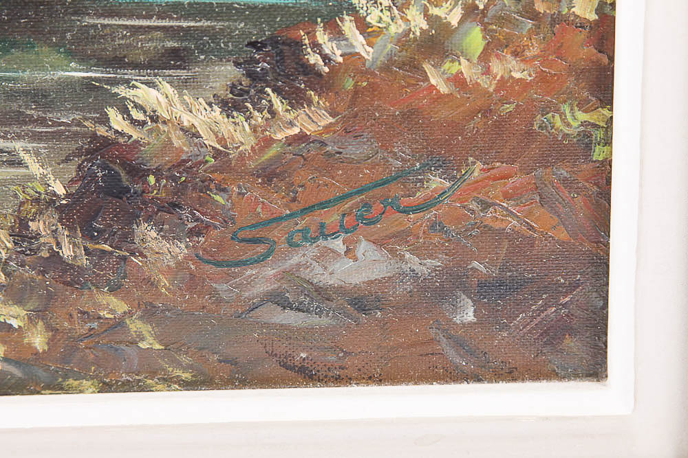 Original Landscape Oil Painting on Canvas by Sauer