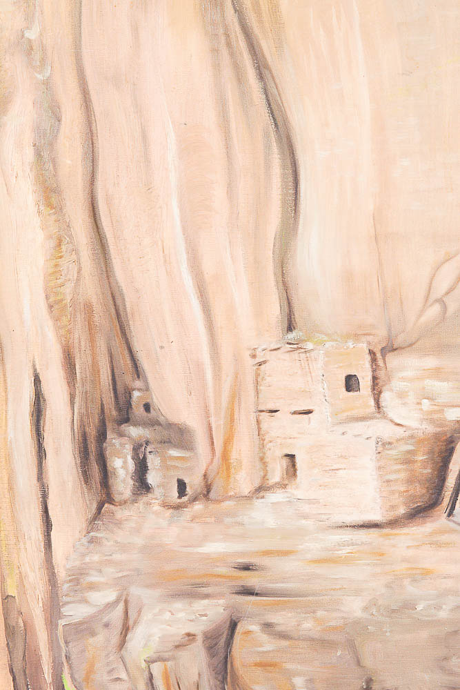 Jean Garland Original Oil Painting on Canvas Depicting Adobe Ruins