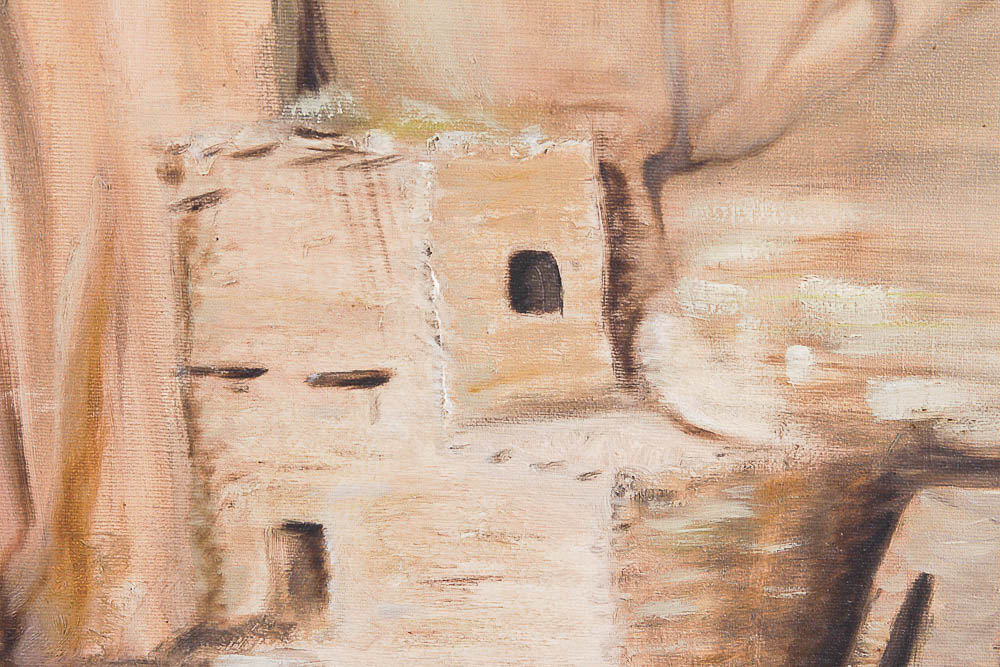 Jean Garland Original Oil Painting on Canvas Depicting Adobe Ruins