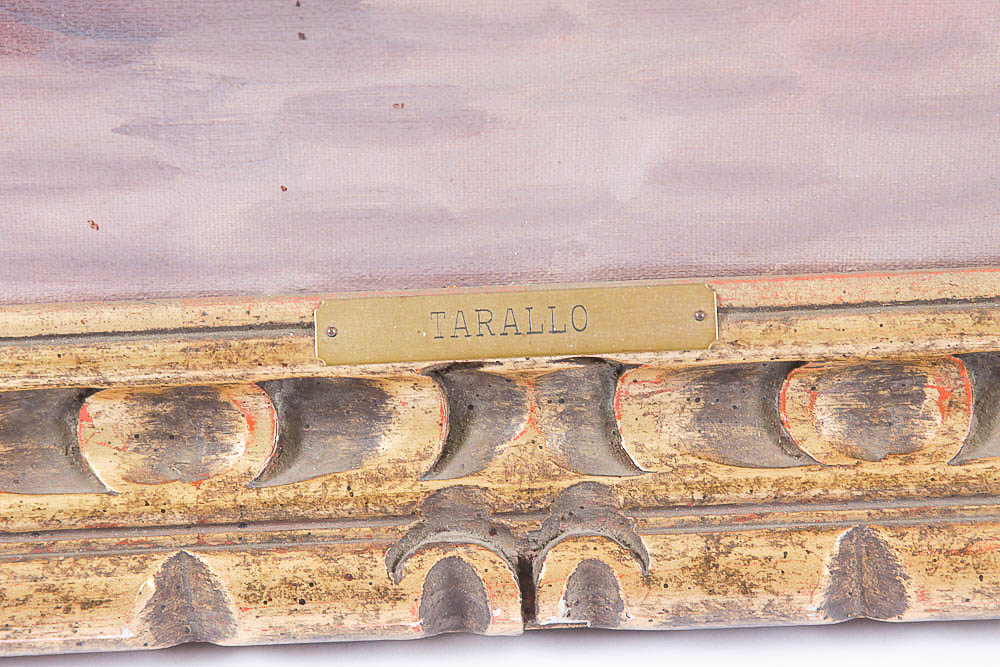 Tanallo Original Oil Painting on Canvas, Boats in Harbor