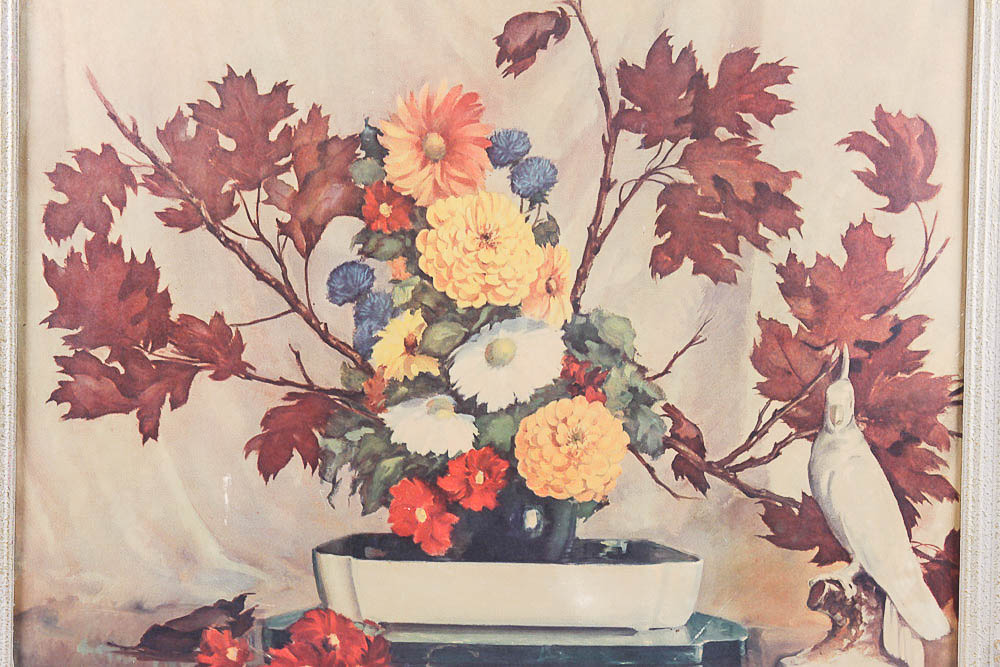 Framed Vintage Offset Lithograph Print on Board