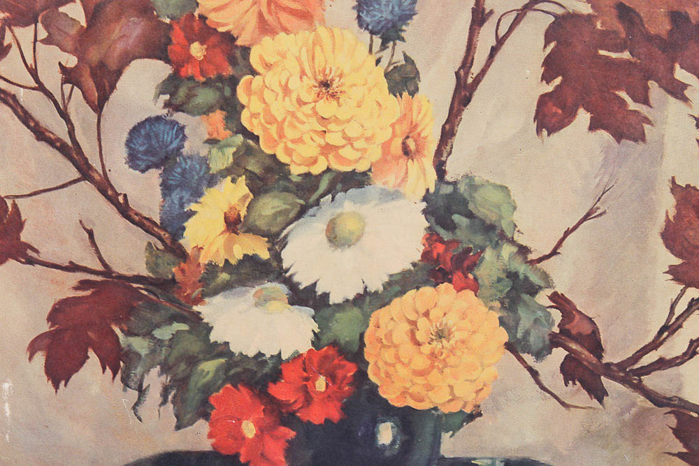 Framed Vintage Offset Lithograph Print on Board