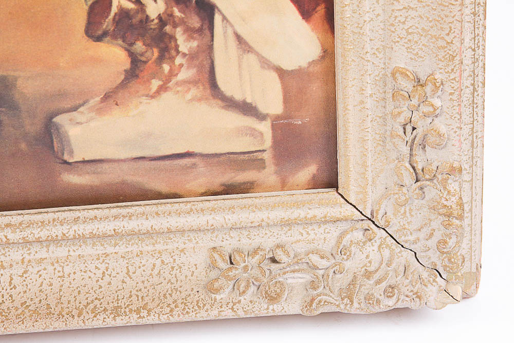 Framed Vintage Offset Lithograph Print on Board