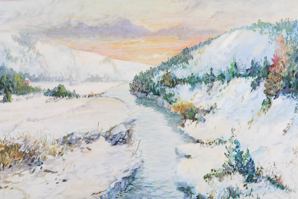 Charles Richardson Mountain Landscape Oil Painting on Canvas