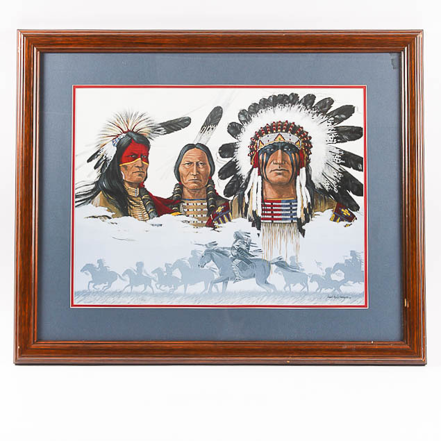 Framed Offset Lithographic Print After Enoch Kelly Haney