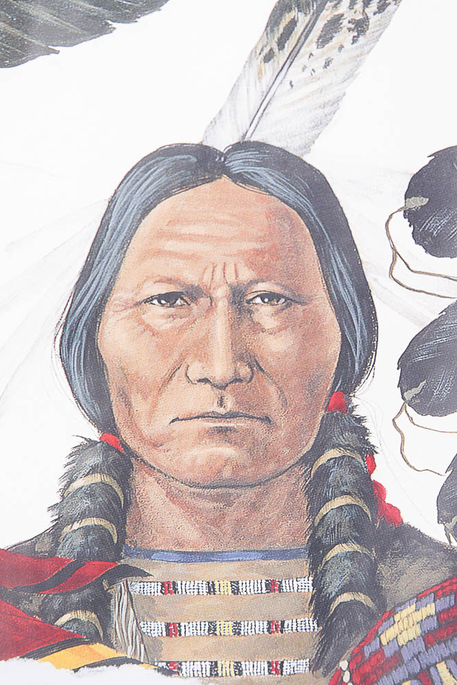 Framed Offset Lithographic Print After Enoch Kelly Haney