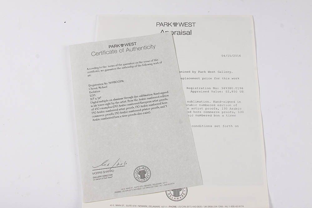 Framed, Signed Giclée Aluminum Print "Evolution" by Michael Cheval