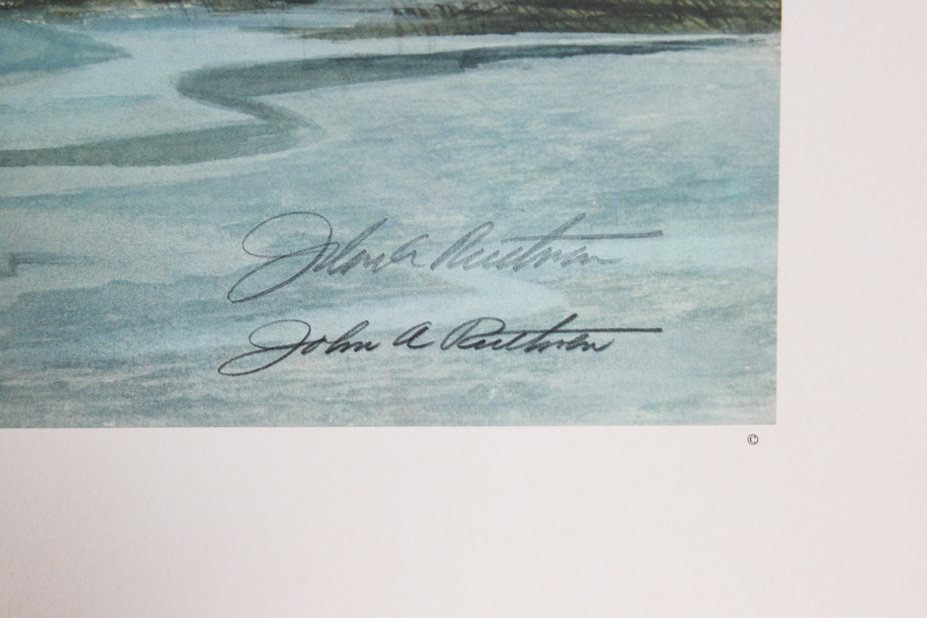 John Ruthven Limited Edition Offset Lithograph "African Elephants"