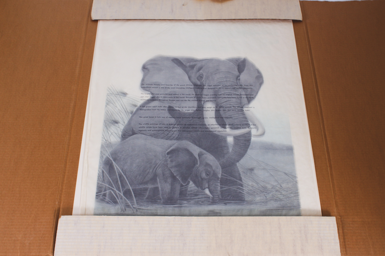 John Ruthven Limited Edition Offset Lithograph "African Elephants"