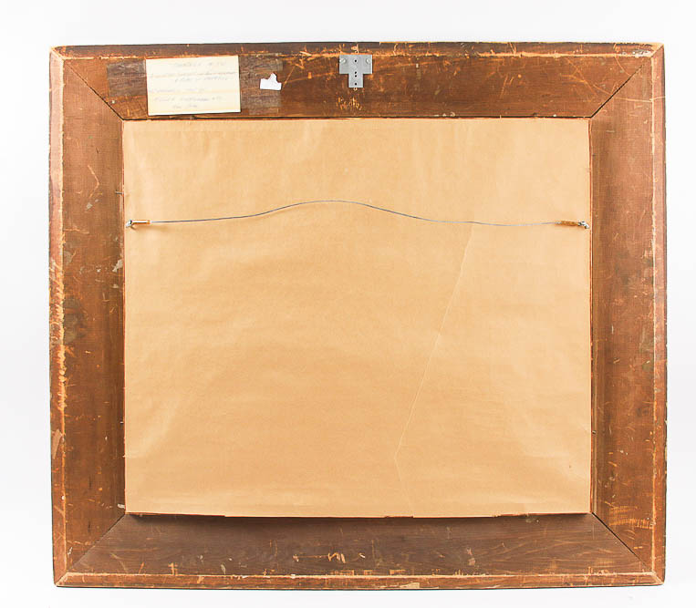 Chromolithograph Print after 1895 Drawing "A Winter Sunset in New England"