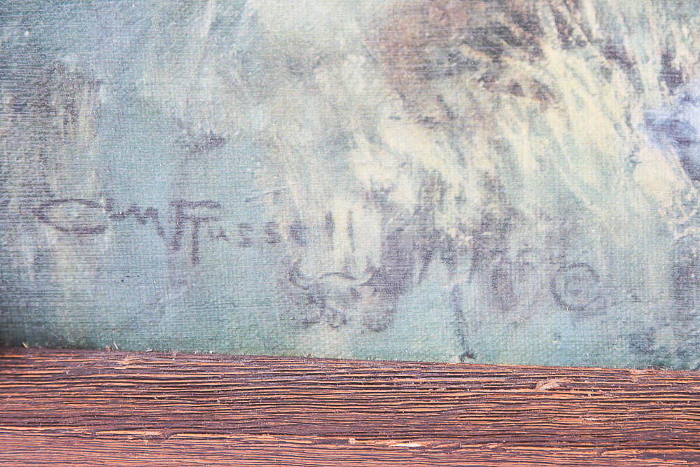 Reproduction Print After C.M. Russell's "Watching for Wagons"