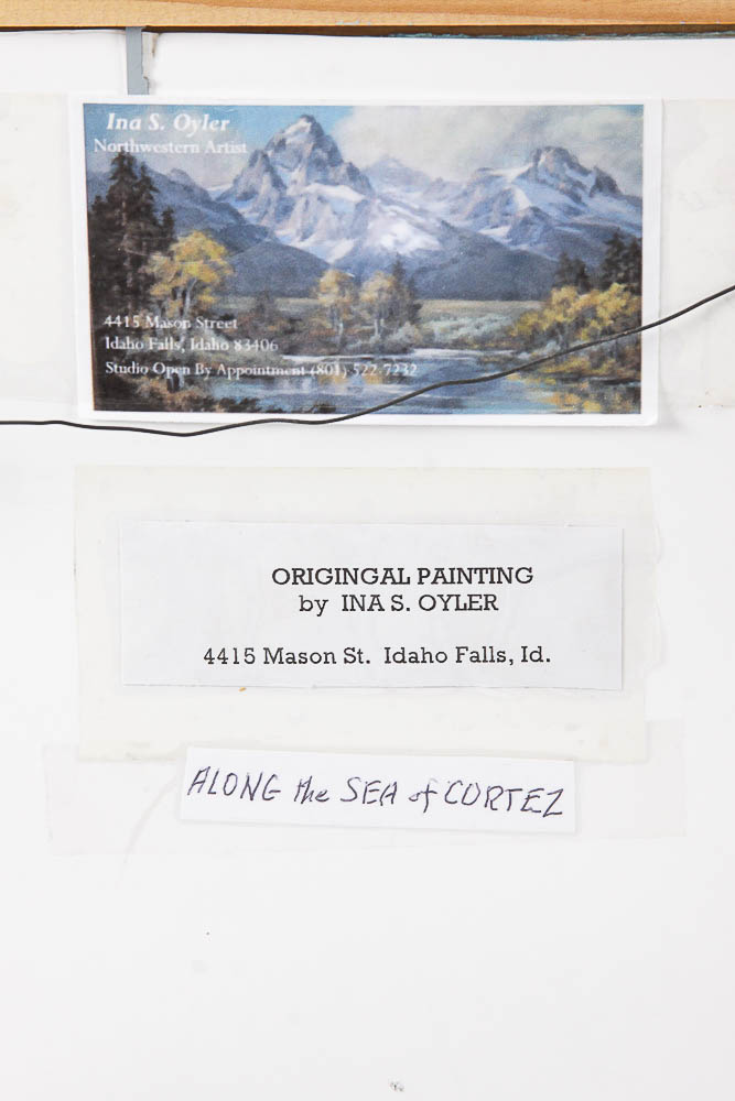 Ina S. Oyler Oil Painting on Canvas of Tropical Beach Scene