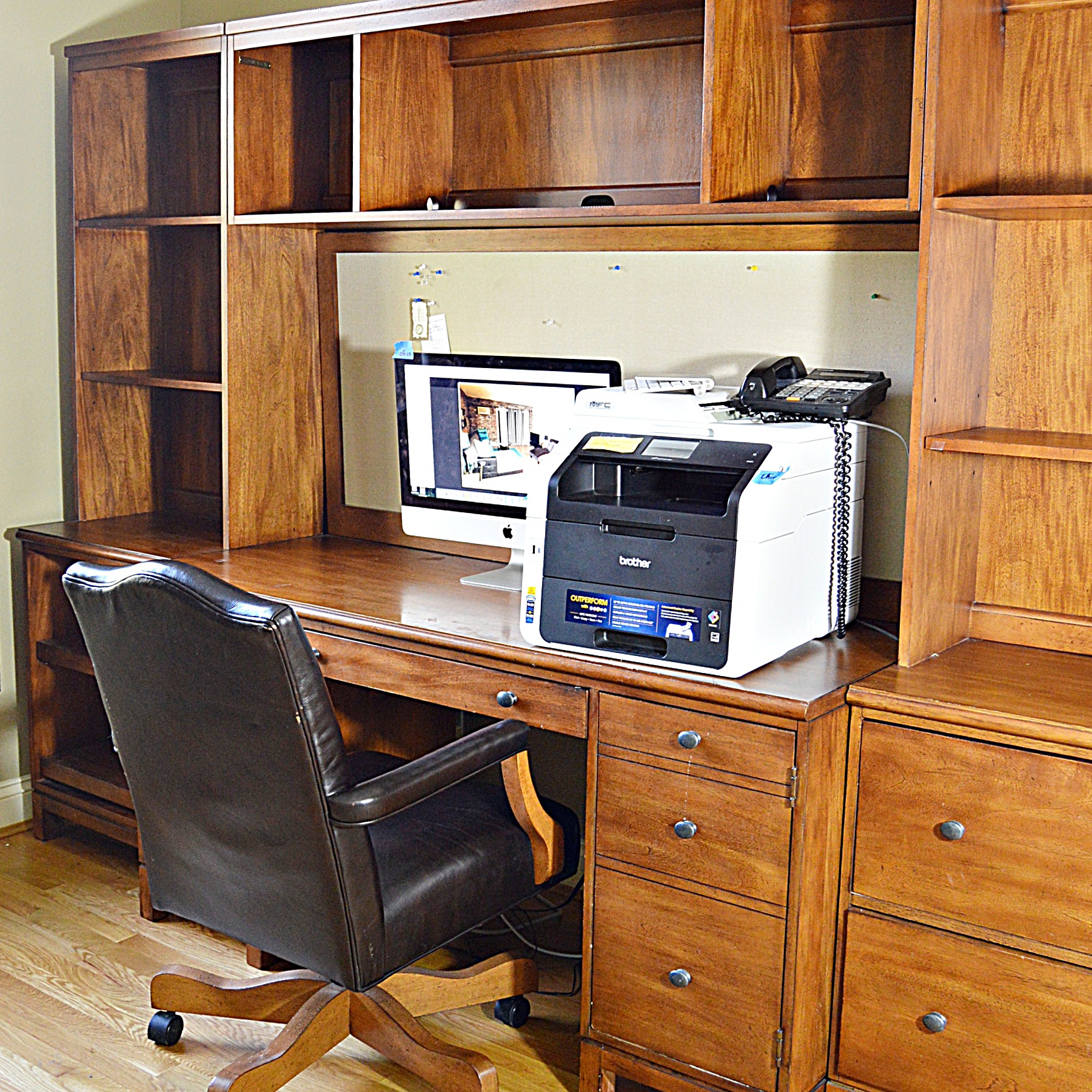 Ethan Allen Home Office and Leather Desk Chair