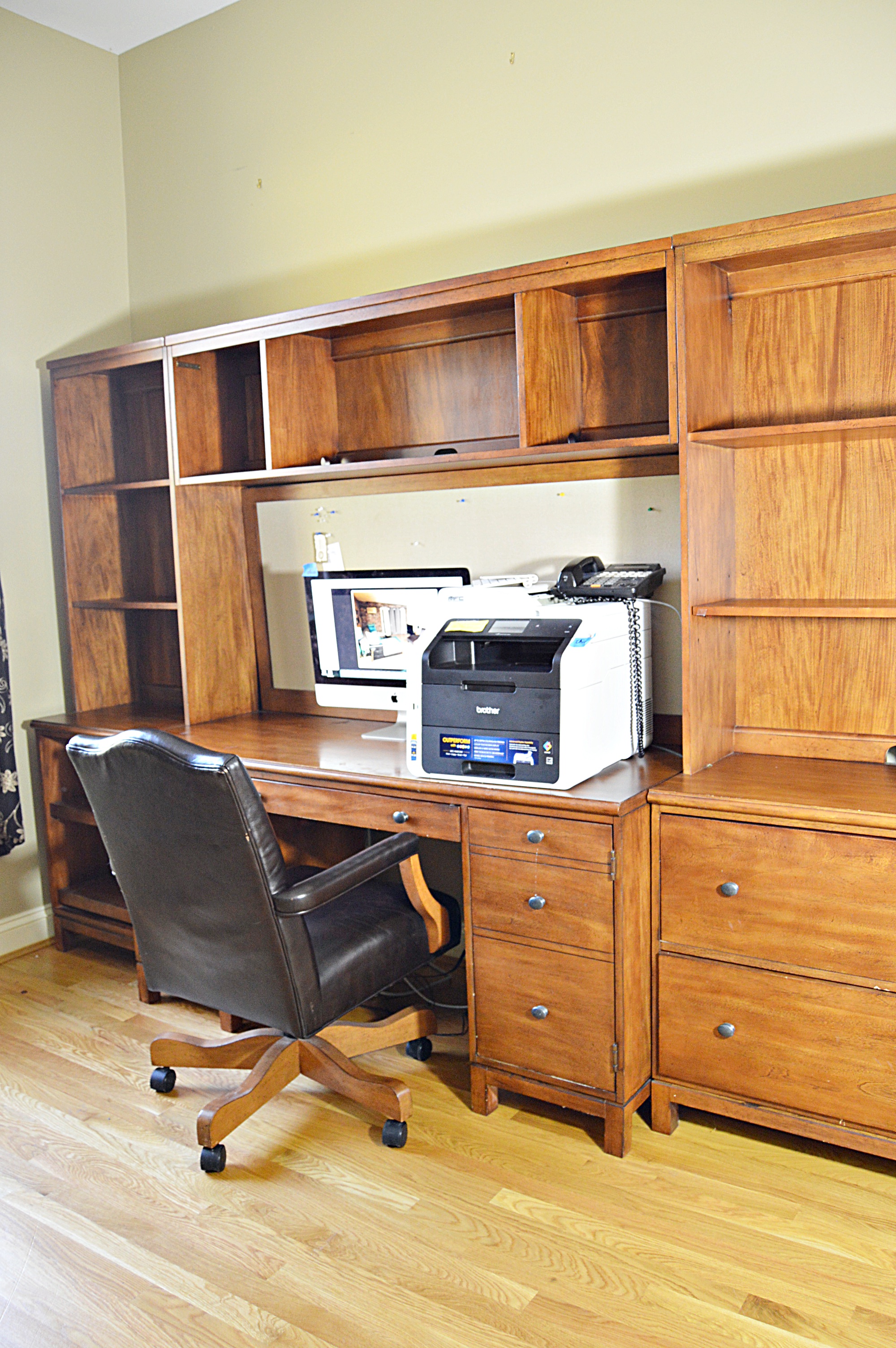 Ethan Allen Home Office and Leather Desk Chair
